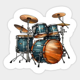 Drum Set in Blue Sticker